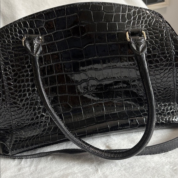 Kate Spade Black Crocodile-Embossed Satchel - Picture 4 of 9
